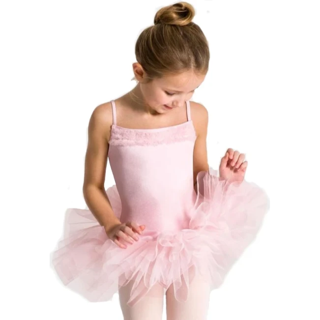 Capezio Ruffle Yoke, otroški dres s tutu krilcem Capezio Ruffle Yoke, otroški dres s tutu krilcem