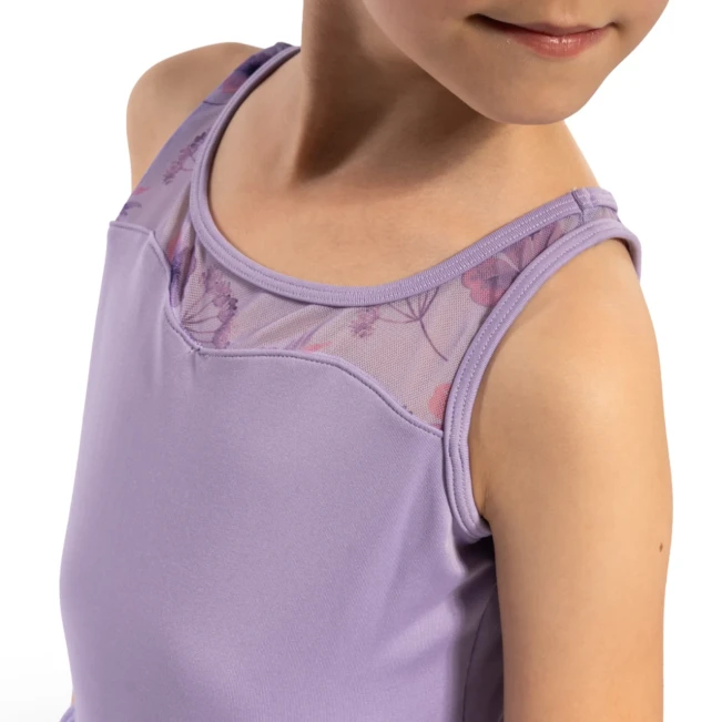 Bloch Evie Floral tank, dekliška obleka s tutu krilcem na široke naramnice Bloch Evie Floral tank, dekliška obleka s tutu krilcem na široke naramnice