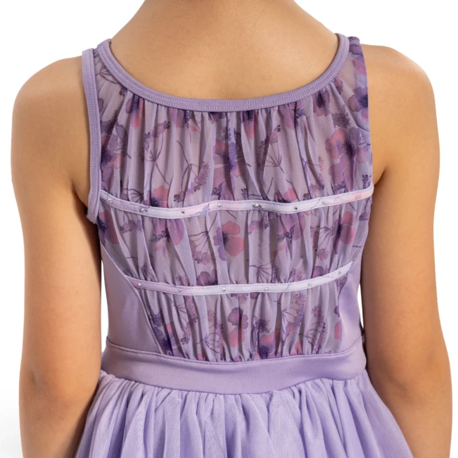 Bloch Evie Floral tank, dekliška obleka s tutu krilcem na široke naramnice Bloch Evie Floral tank, dekliška obleka s tutu krilcem na široke naramnice