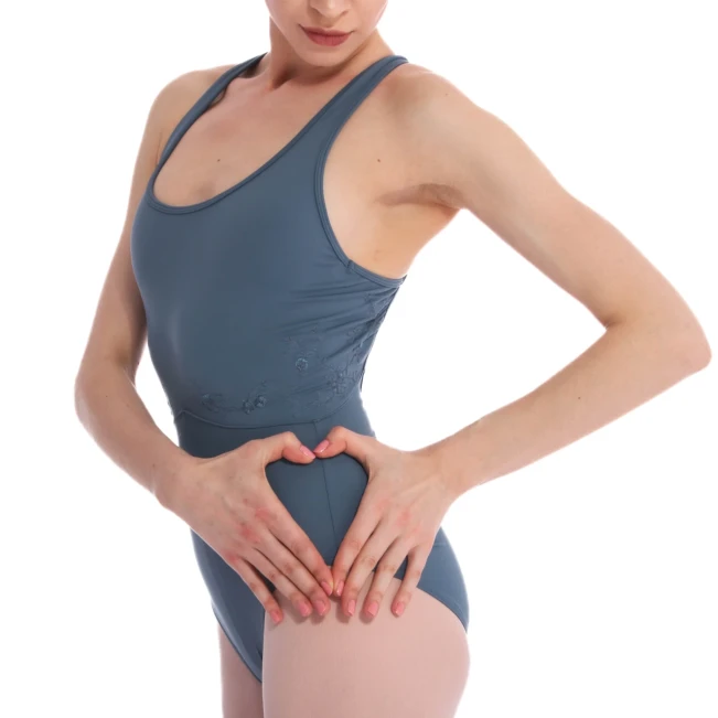 Bloch Fleur Floral tank leotard, ženski dres z debelimi naramnicami