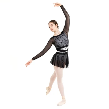 Capezio C'est La Vie Joyeux mesh cover up, ženski top - Črna