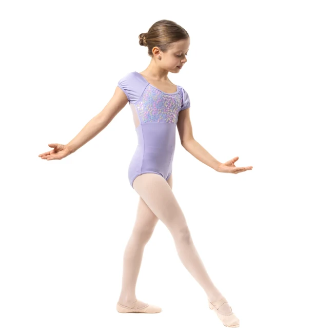 Capezio Lotus triko, dekliški dres s kratkimi rokavi s cvetličnim vzorcem Capezio Lotus triko, dekliški dres s kratkimi rokavi s cvetličnim vzorcem