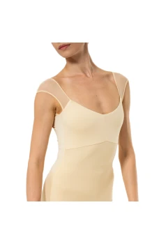 Capezio Moonsruck Cap Sleeve Leotard, ženski dres s kratkimi mrežastimi rokavi