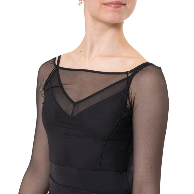 Capezio Dusk Mesh, ženski top z dolgimi rokavi