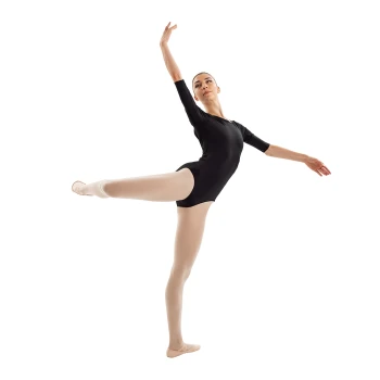 Capezio Essential boatneck, dres za dame s 3/4 rokavom - Črna
