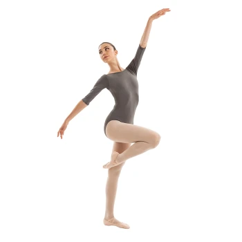Capezio Essential boatneck, dres za dame s 3/4 rokavom - Siva - siva