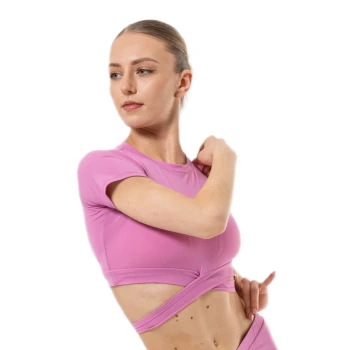 Benita, ženski top s kratkimi rokavi in z zavezovanjem