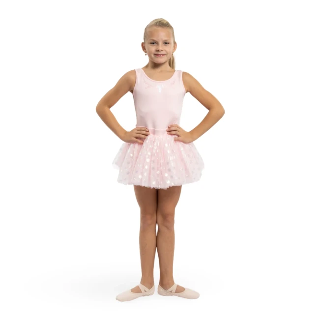 Mirella Glow majica brez rokavov, otroški dres z debelimi naramnicami s tutu krilcem Mirella Glow majica brez rokavov, otroški dres z debelimi naramnicami s tutu krilcem