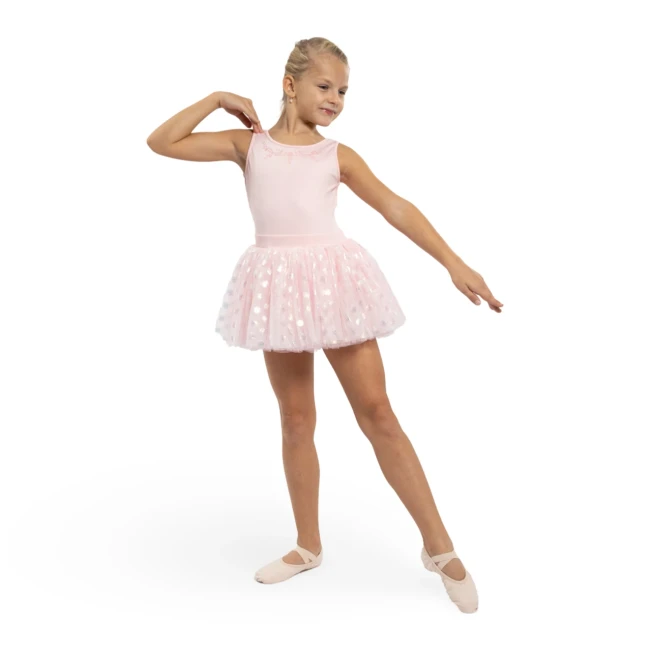 Mirella Glow majica brez rokavov, otroški dres z debelimi naramnicami s tutu krilcem Mirella Glow majica brez rokavov, otroški dres z debelimi naramnicami s tutu krilcem