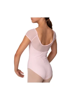 Mirella Soft mesh cap sleeve leotard, otroški dres