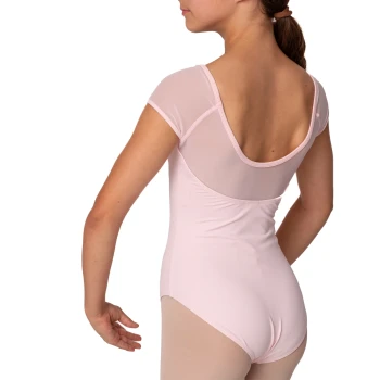 Mirella Soft mesh cap sleeve leotard, otroški dres