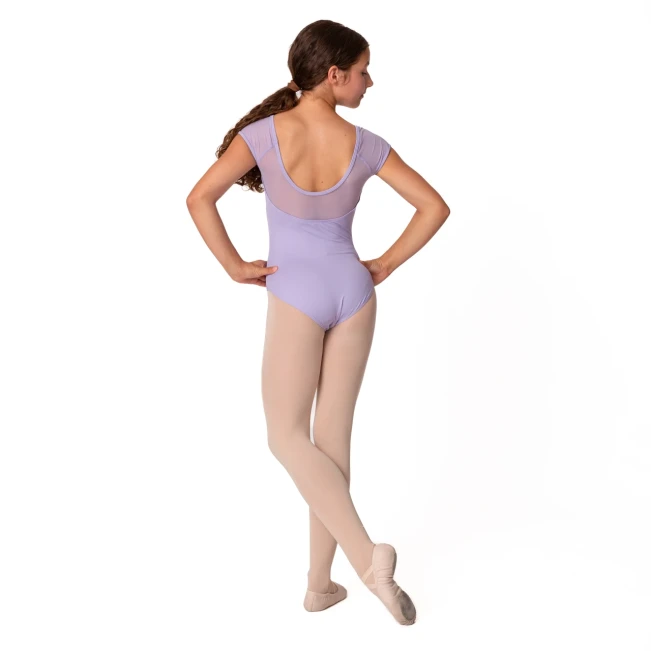 Mirella Soft mesh cap sleeve leotard, otroški dres