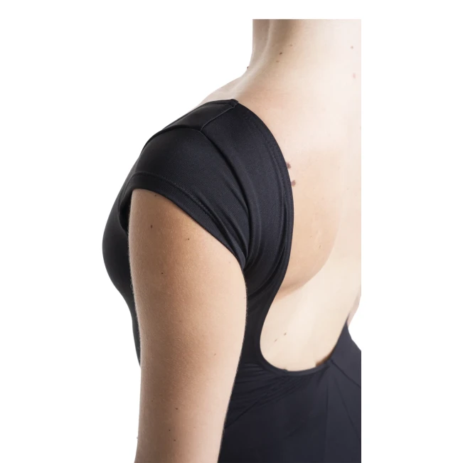 Mirella Black leotard s kapastimi rokavi, ženski dres Mirella Black leotard s kapastimi rokavi, ženski dres