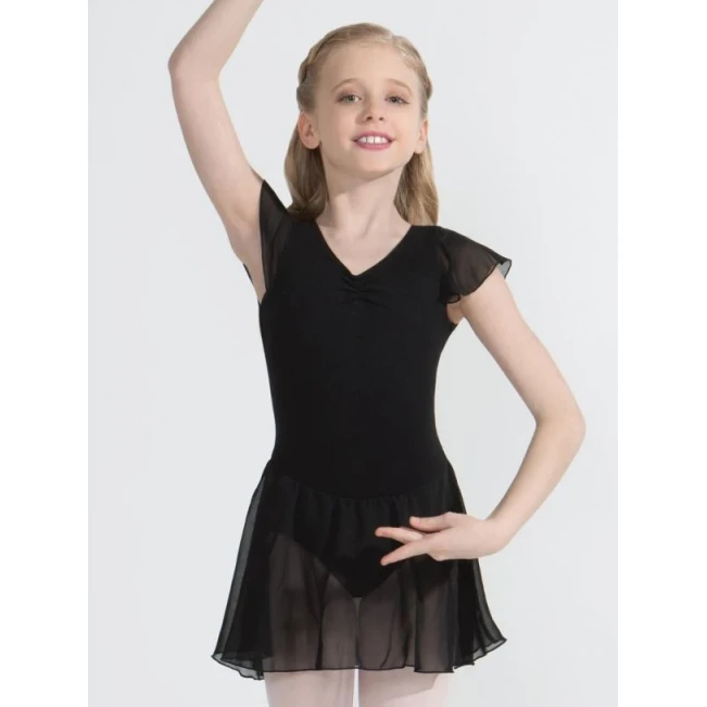 Capezio flutter sleeve dress, dres so sukničko - Črna Capezio flutter sleeve dress, dres so sukničko - Črna