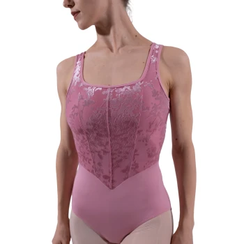 Capezio Cristóbal, ženski dres s širokimi naramnicami - Pudrasto rožnata Capezio